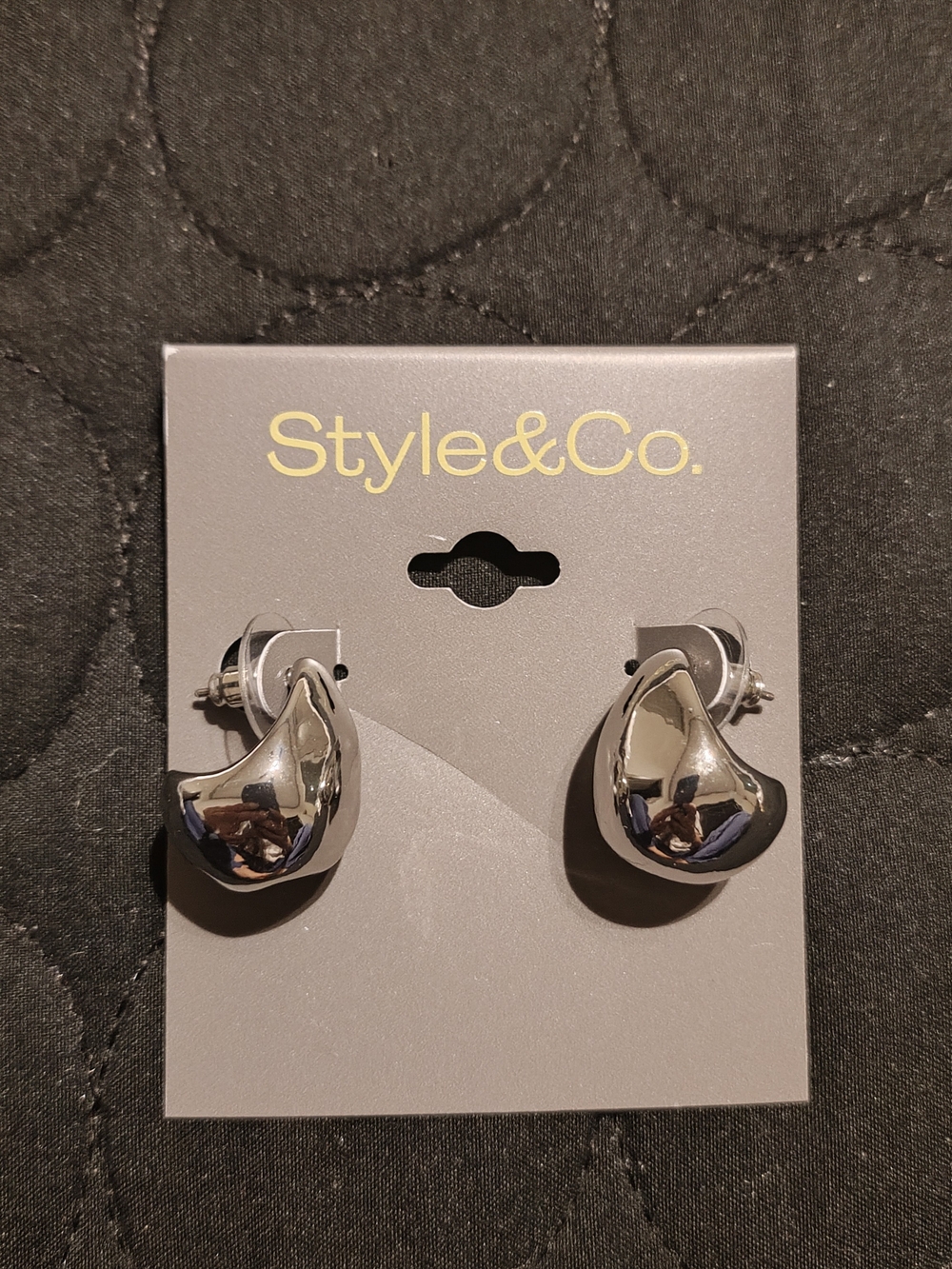 Style & Co. Polished Silver Sculptural Hoop Earrings